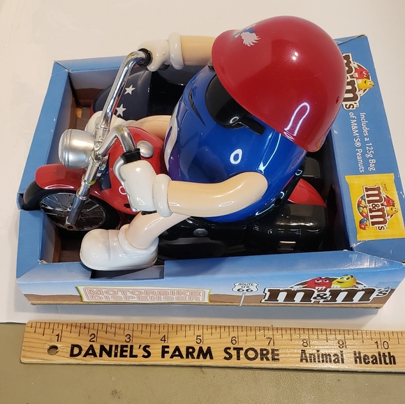 Blue M&M's Route 66 Motorbike Dispenser - Picture 1 of 10